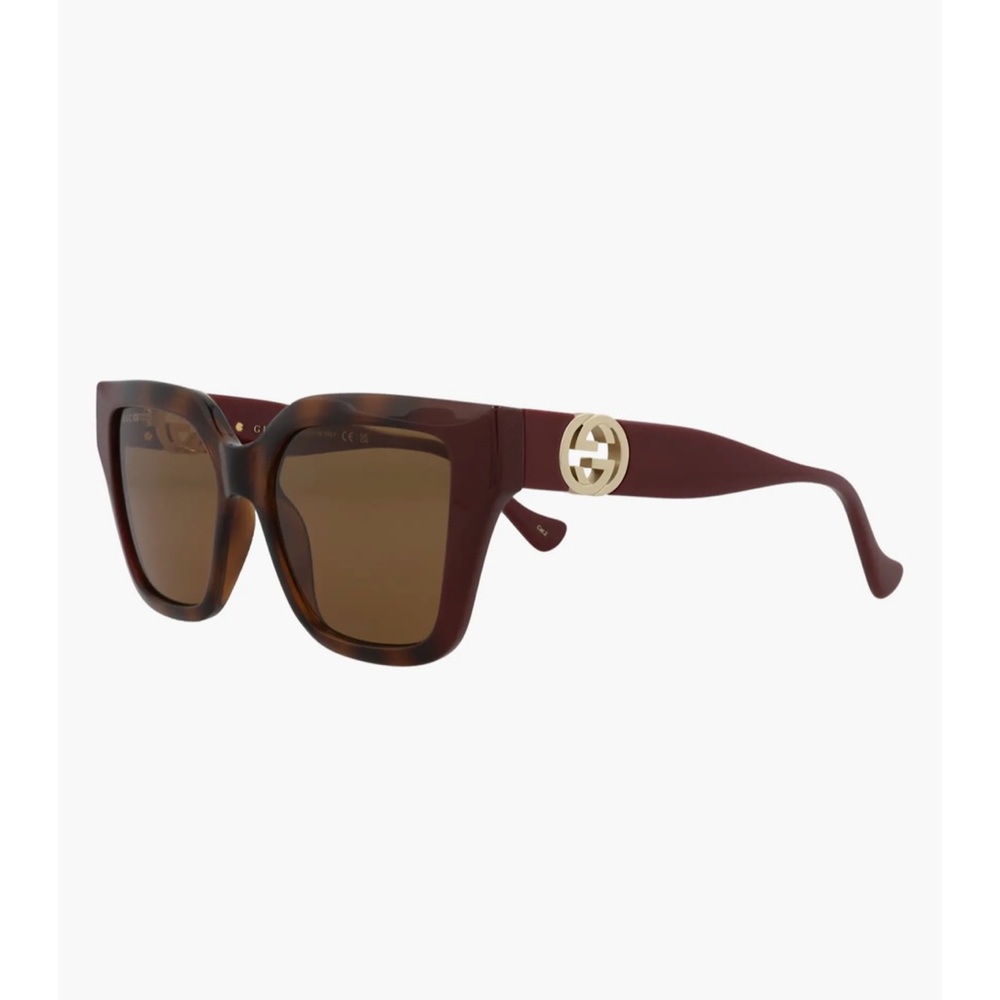 Gucci Women's Burgundy and Brown Sunglasses